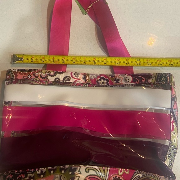 VERA BRADLEY Medium Resort Tote Very Berry Paisley - Pink White Clear - Picture 7 of 7